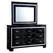 Furniture of America Rachel Wood 9-Drawer LED Dresser and Mirror in Black