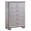 Furniture of America Rachel Contemporary Solid Wood 5-Drawer Chest in Silver