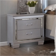 Furniture of America Rachel Solid Wood 2-Drawer Nightstand in Silver