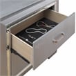 Furniture of America Rachel Solid Wood 2-Drawer Nightstand in Silver