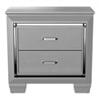 Furniture of America Rachel Solid Wood 2-Drawer Nightstand in Silver