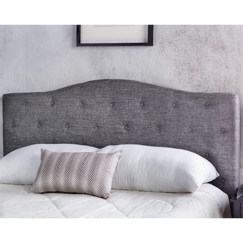 Furniture of America Saira Fabric Full/Queen Tufted Headboard in Gray