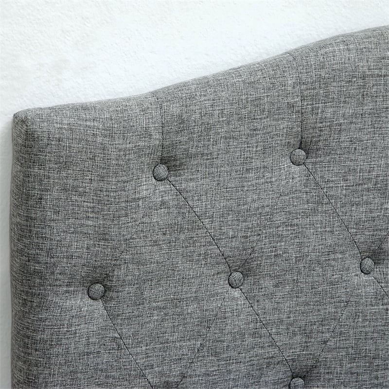 Furniture of America Saira Fabric Full/Queen Tufted Headboard in Gray
