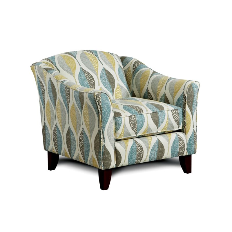 teal pattern accent chair