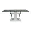 Furniture of America Valery Contemporary Glass Top Dining Table in White