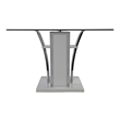 Furniture of America Valery Contemporary Glass Top Dining Table in White
