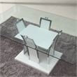 Furniture of America Valery Contemporary Glass Top Dining Table in White