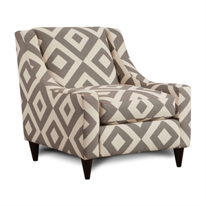 Furniture of America Gauthier Fabric Patterned Accent Chair in Ivory