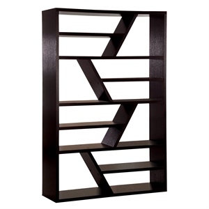 furniture of america israel contemporary wood 12-shelf bookcase in espresso