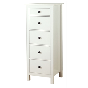 furniture of america weller 5 drawer tall solid wood accent chest