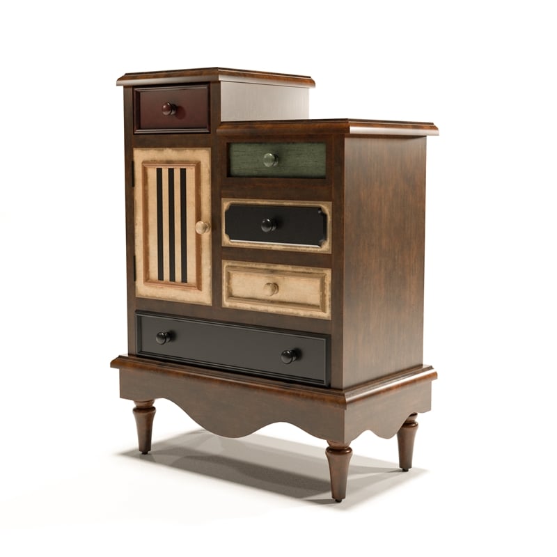 Furniture of America Niles Wood MultiStorage Accent Chest in Antique