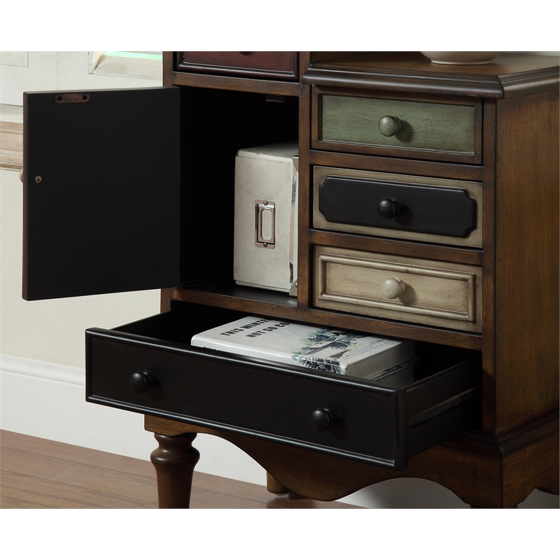 Furniture of America Niles Wood MultiStorage Accent Chest in Antique