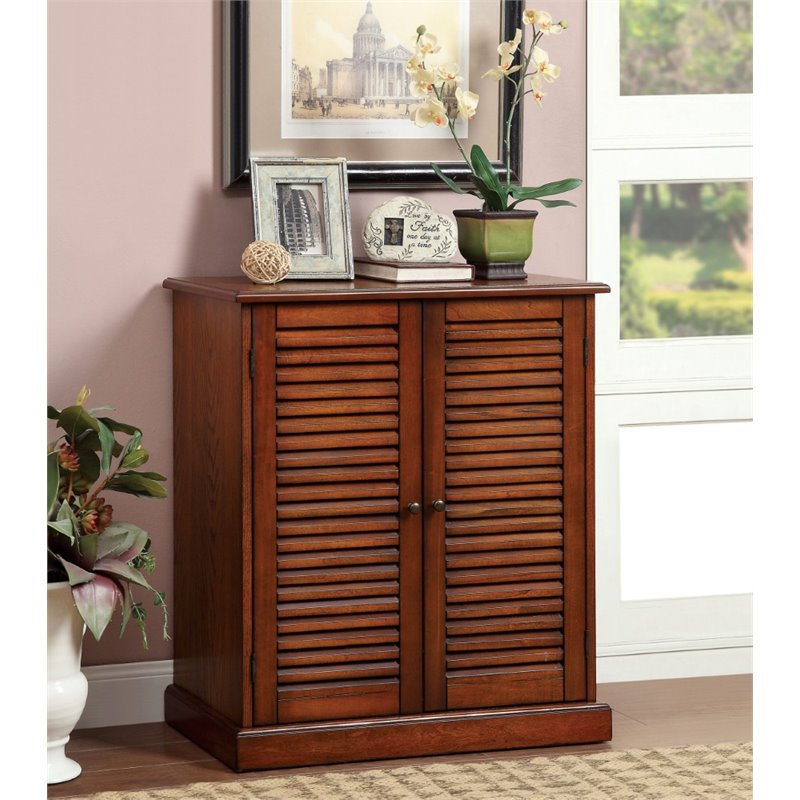Furniture Of America Medley Shoe Cabinet In Oak Idf Ac213a