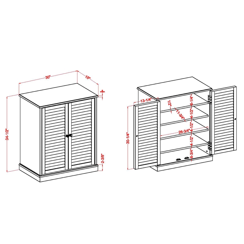Furniture of America Medley Transitional Wood 5-Shelf Shoe Cabinet in Espresso