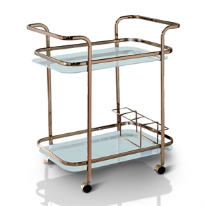 furniture of america anneliese contemporary metal bar cart in gold champagne