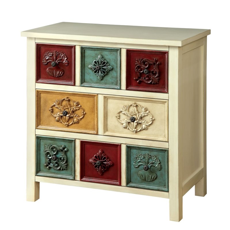 Furniture of America Kerry Accent Chest in Antique White IDFAC306
