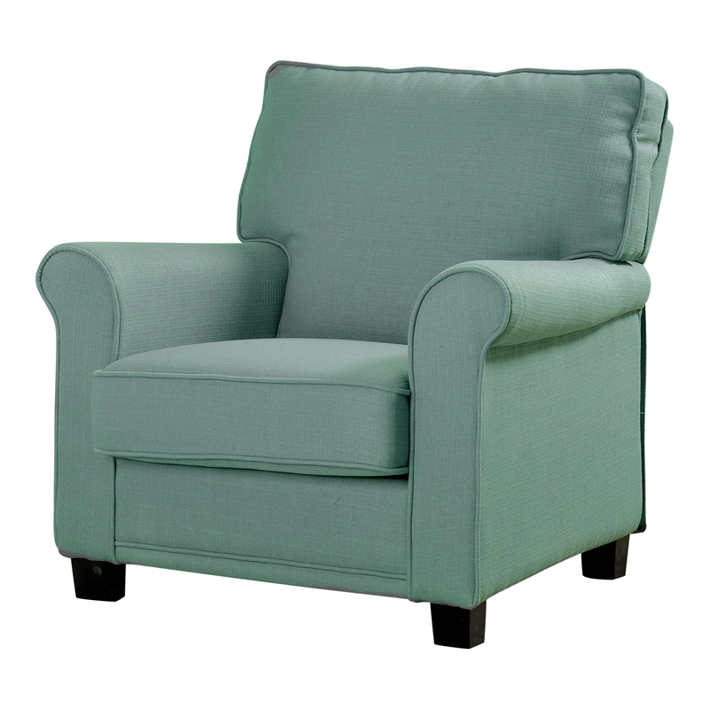 Furniture of America Prior Transitional Fabric Accent Chair in Blue
