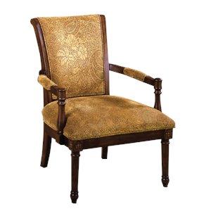furniture of america dirk traditional wood padded accent chair in antique oak