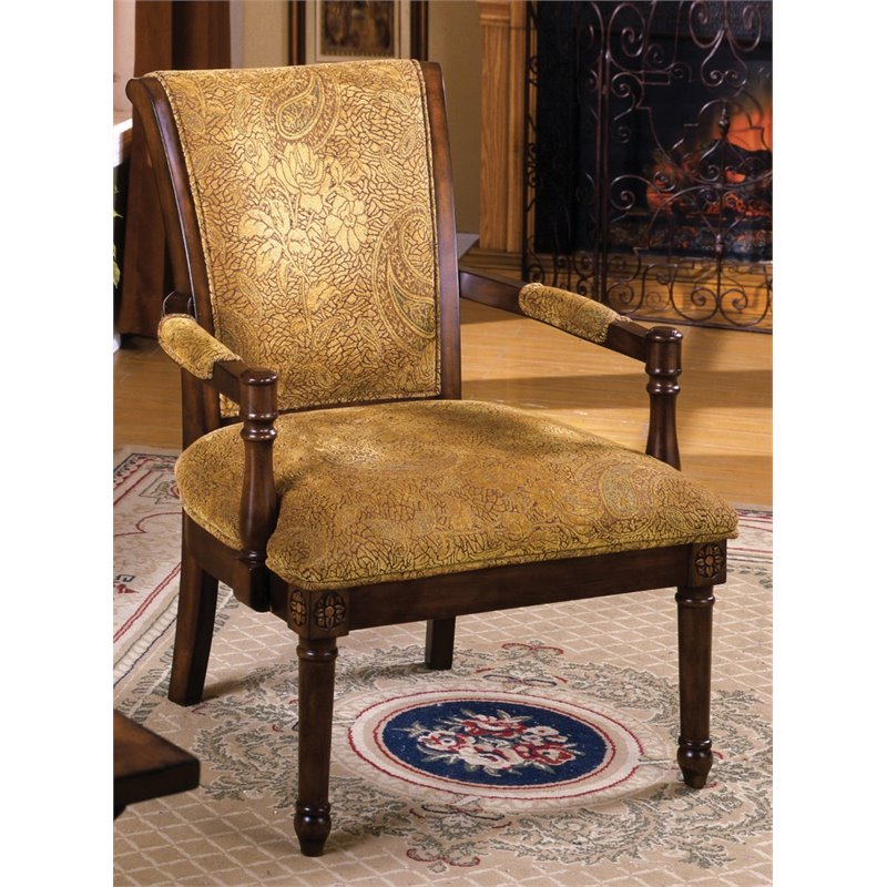 Furniture of America Dirk Traditional Wood Accent Chair in Antique Oak