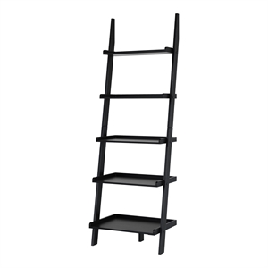 Furniture of America Dupre Transitional Wood 5-Shelf Ladder Bookcase in Black