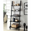 Furniture of America Dupre Transitional Wood 5-Shelf Ladder Bookcase in Black