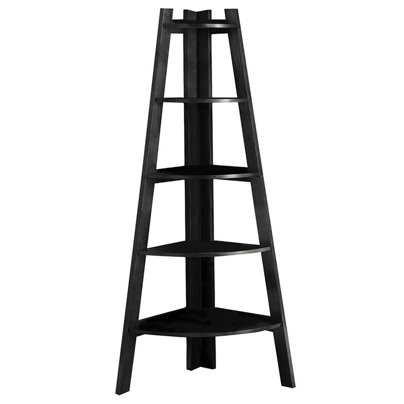 Furniture of America Lawler Contemporary Wood 5Shelf Corner Bookcase