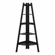 Furniture of America Lawler Contemporary Wood 5-Shelf Corner Bookcase in Black