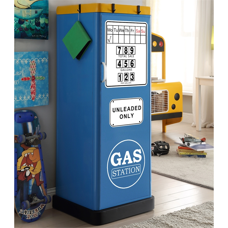 Furniture of America Mars Contemporary Metal 2-Shelf Closet in Blue