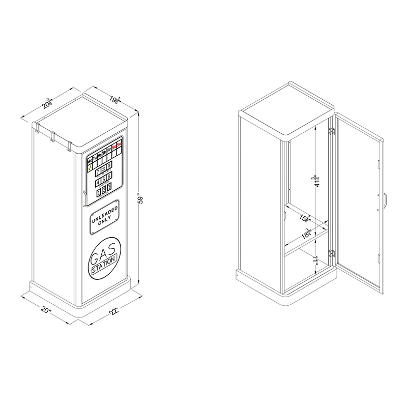 Furniture of America Mars Contemporary Metal 2-Shelf Closet in Blue