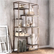 Furniture of America Jan Contemporary Metal 6-Shelf Bookcase in Gold Champagne