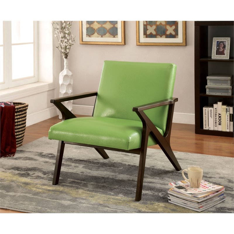 Furniture of America Conroy Faux Leather Accent Chair in ...