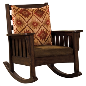 furniture of america edward traditional wood slat back rocking chair in dark oak