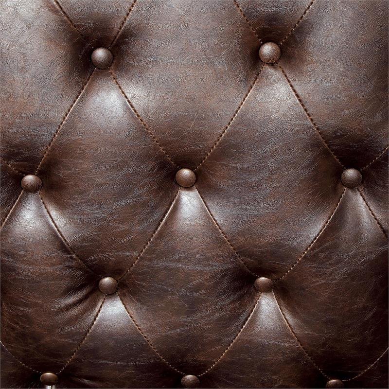 Furniture of America Ardell Faux Leather Tufted Accent Chair in Rustic Brown