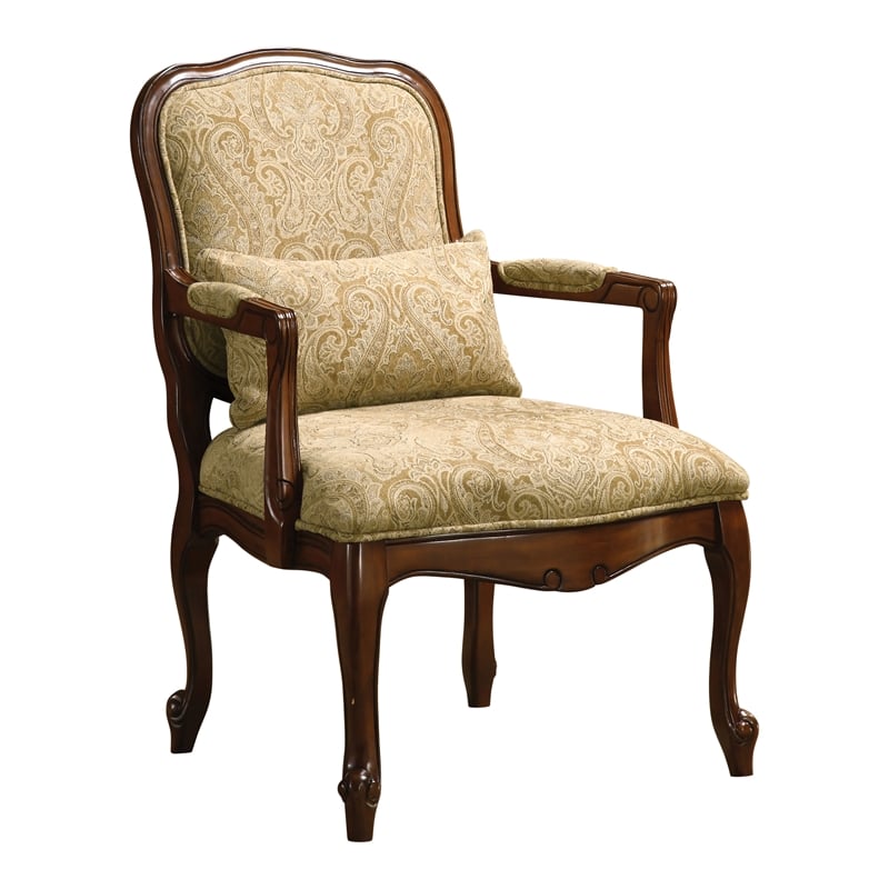 Furniture of America Michin Fabric Padded Accent Chair in Dark Cherry