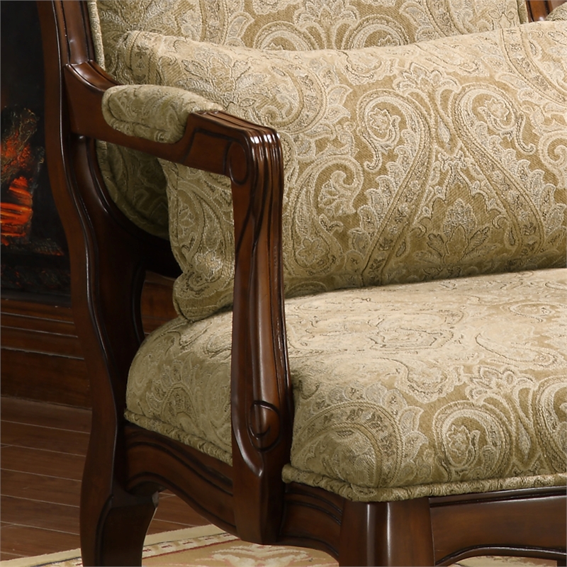 Furniture of America Michin Fabric Padded Accent Chair in Dark Cherry