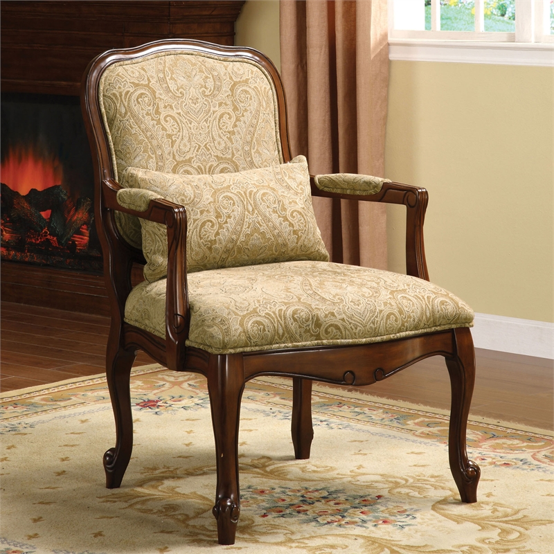Furniture of America Michin Fabric Padded Accent Chair in Dark Cherry