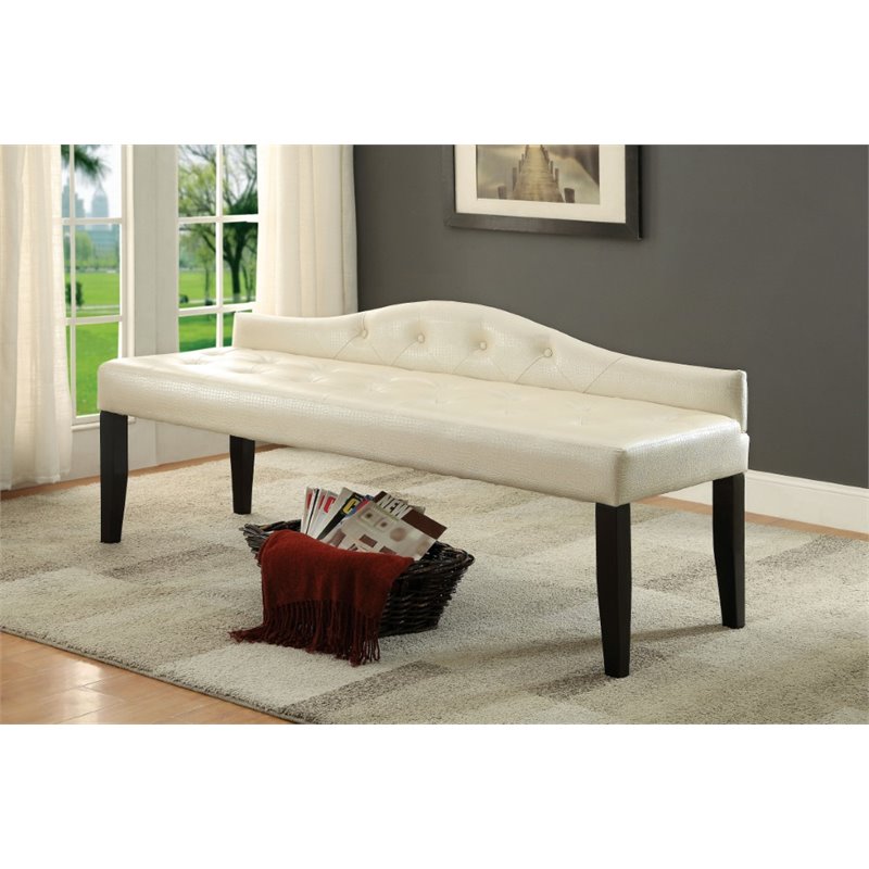 Furniture of America Olivia Faux Leather Bedroom Bench in ...