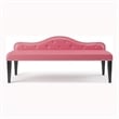 Furniture of America Dubose Contemporary Faux Leather Tufted Bench in Pink