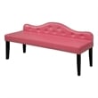 Furniture of America Dubose Contemporary Faux Leather Tufted Bench in Pink