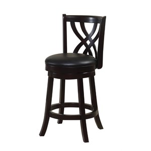 furniture of america samir solid wood swivel bar stool in espresso