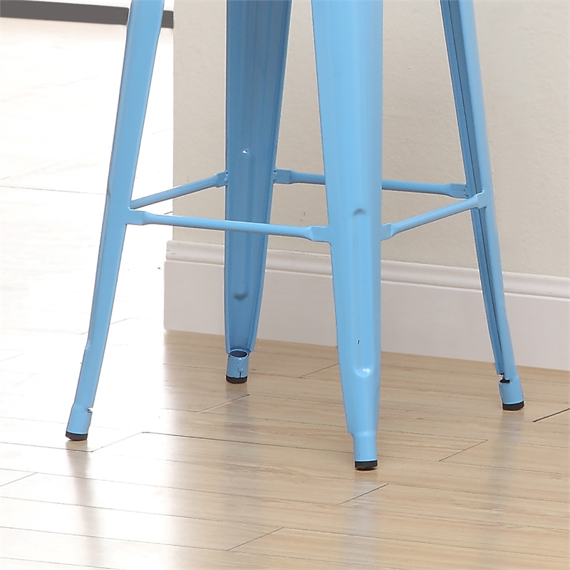 Furniture of America Ridlon Metal 30-Inch Bar Stool in Blue (Set of 2)