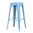 Furniture of America Ridlon Metal 30-Inch Bar Stool in Blue (Set of 2)