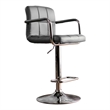 Furniture of America Reiley Modern Metal Adjustable Bar Stool in Gray