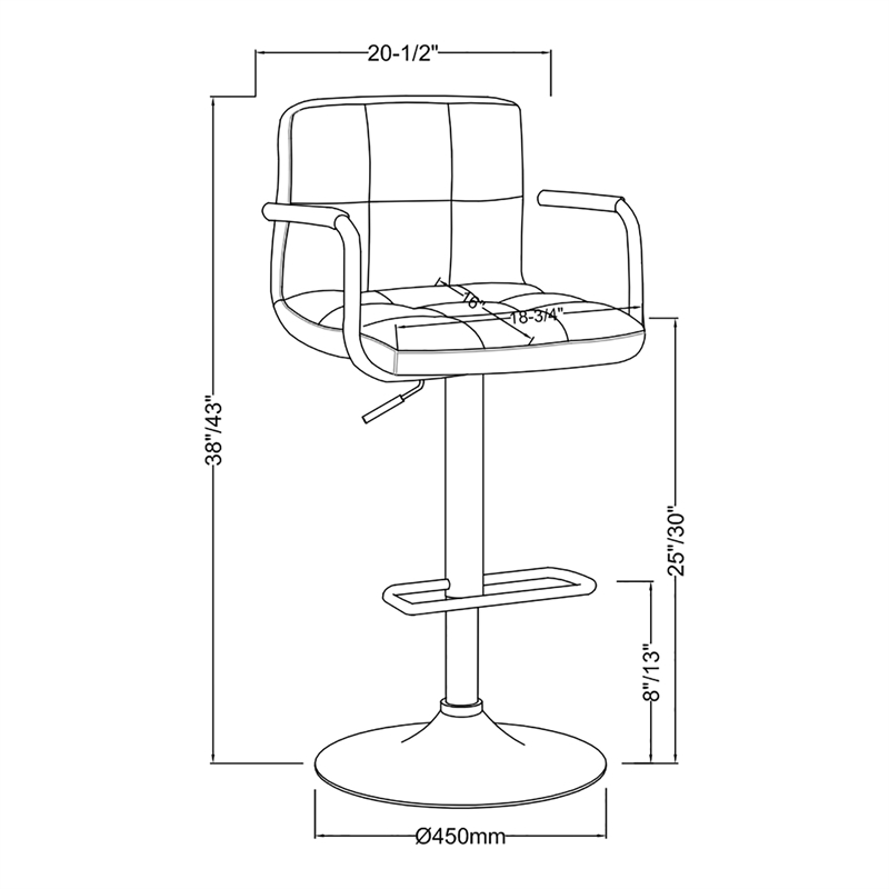 Furniture of America Reiley Modern Metal Adjustable Bar Stool in Red