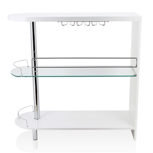 Furniture of America Godric Contemporary Wood 2-Shelf Pub Table in White