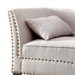 Furniture of America Jazlyn Contemporary Fabric Nailhead Chaise Lounge in Beige