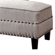 Furniture of America Jazlyn Contemporary Fabric Nailhead Chaise Lounge in Beige