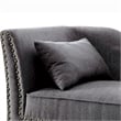 Furniture of America Jazlyn Contemporary Fabric Nailhead Chaise Lounge in Gray