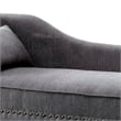 Furniture of America Jazlyn Contemporary Fabric Nailhead Chaise Lounge in Gray