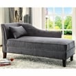 Furniture of America Jazlyn Contemporary Fabric Nailhead Chaise Lounge in Gray